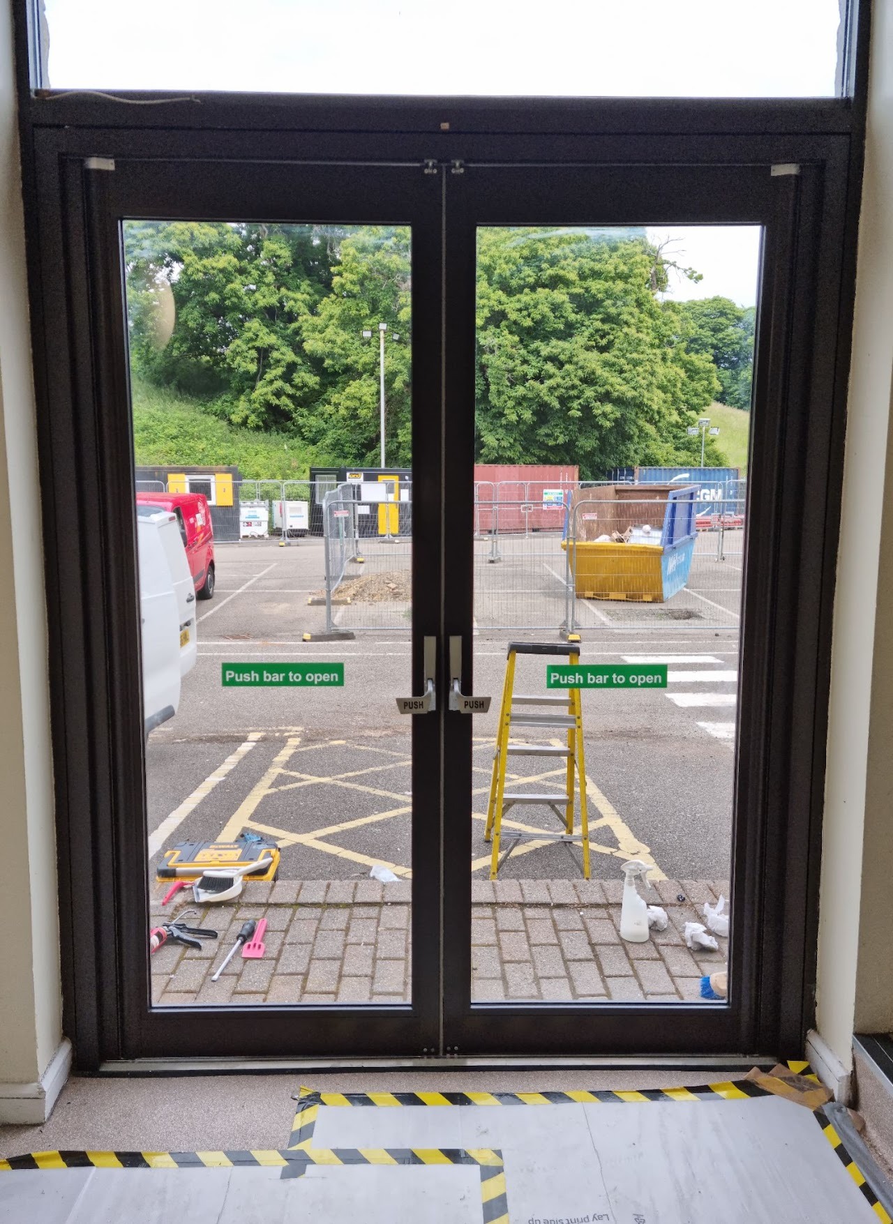 Curtain walling system on commercial elevation