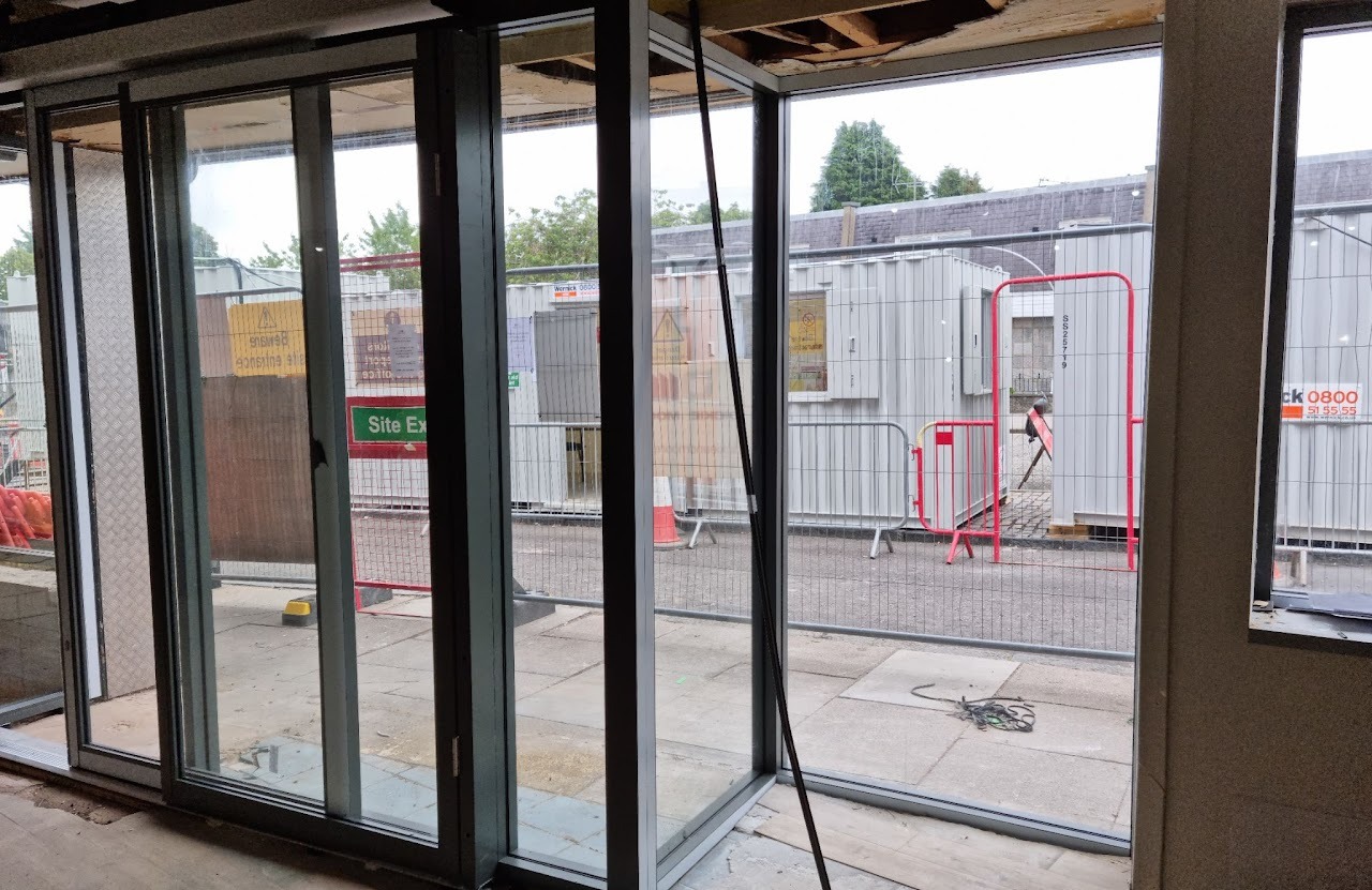 Steel fire door — push bar exit hardware