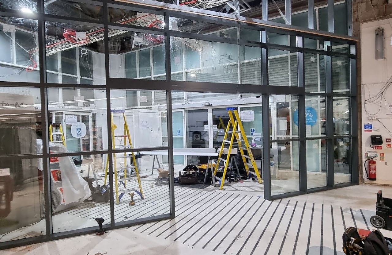 Toughened double-glazed commercial display window