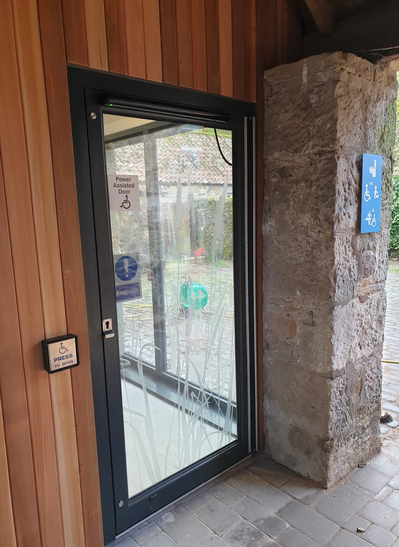 Steel fire door frame and ironmongery detail