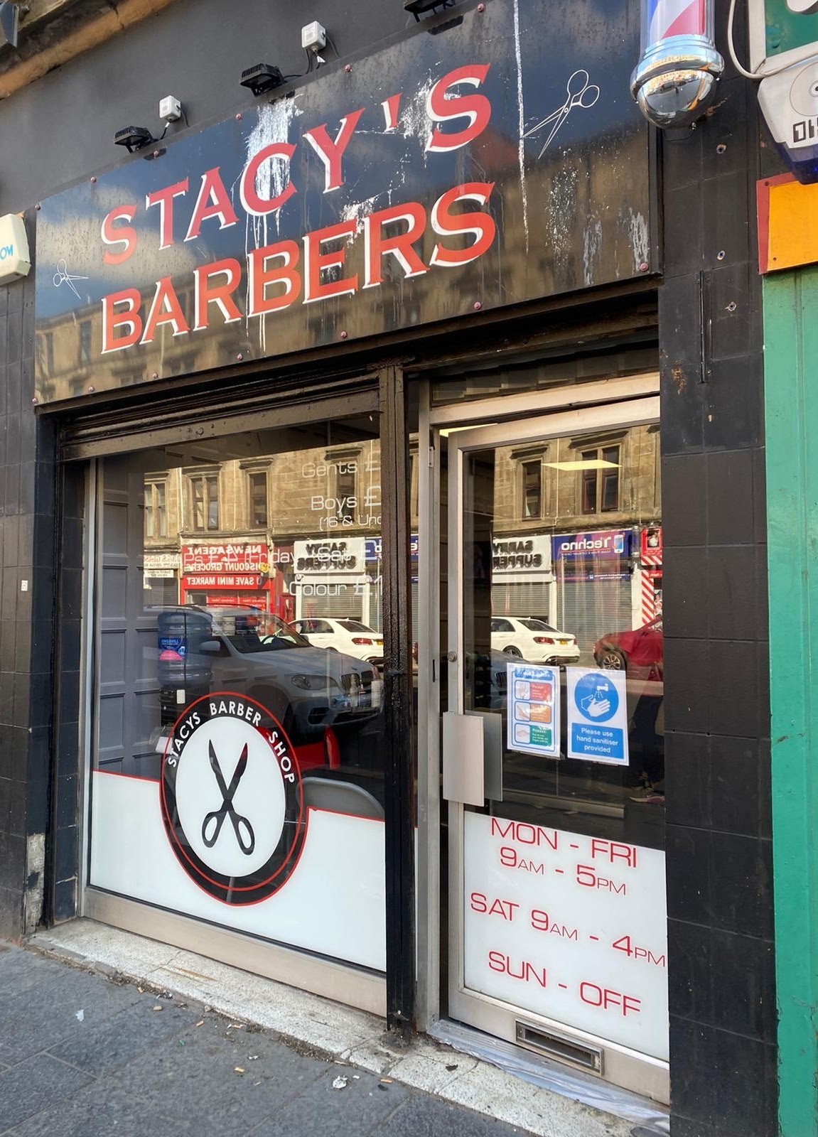 Aluminium shopfront and glazed entrance — Glasgow barbers