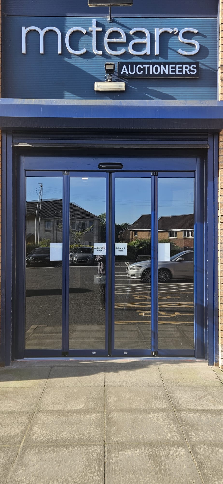 Telescopic four-leaf automatic sliding doors installed at a commercial transport hub